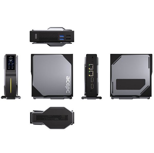 Міні-ПК з екраном Acepc PicoBox Home S1 / Intel Processor N95 / RAM 16GB / SSD 512GB / 2 x LAN / Wi-Fi / Bluetooth / Windows 11 / Сірий, фото №3