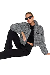 Пальто TRENDYOL в клетку/клетчатое обычное synthetic.ua - Фото 1