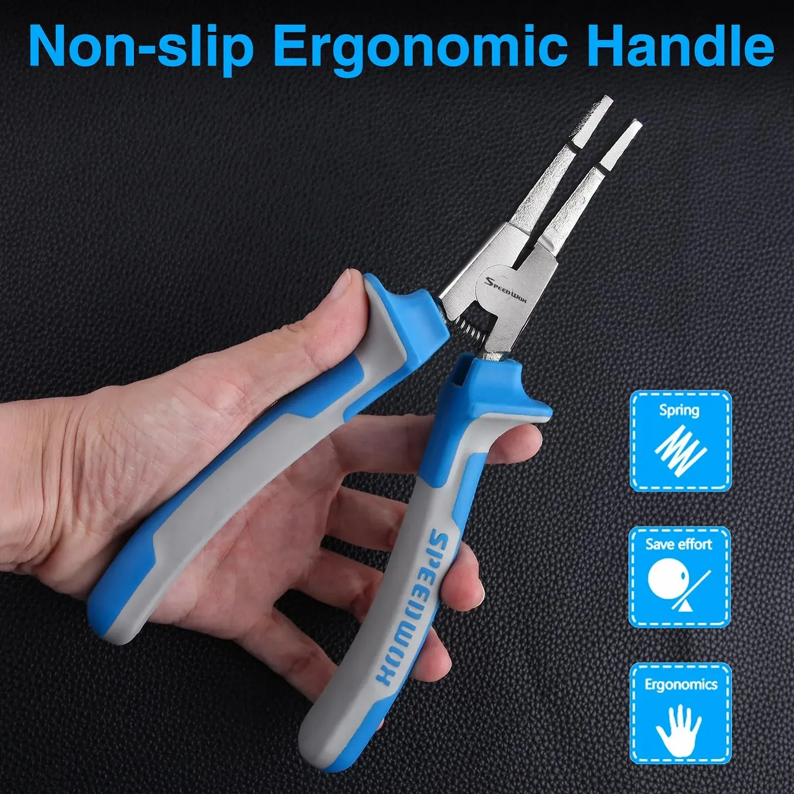 Плоскогубцы для стопорных колец SPEEDWOX 8 дюймов, прямые губки, плоскогубцы для C-образных колец, плоскогубцы для стопорных колец, плоскогубцы для стопорных колец с угловыми губками для снятия колец, автоматическая коробка передач, фото №6