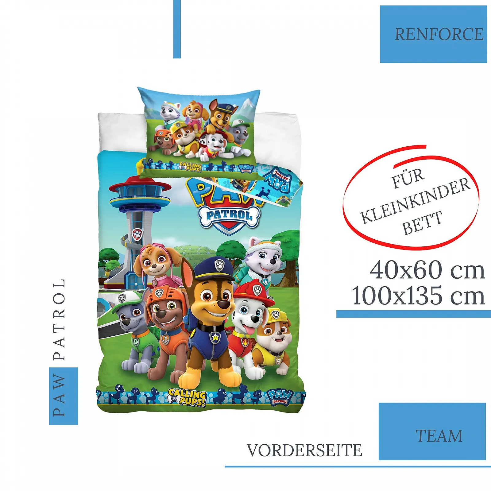 Постельное белье Детское Paw Patrol 100 x 135 см, 40 x 60 см Хлопок, фото №2