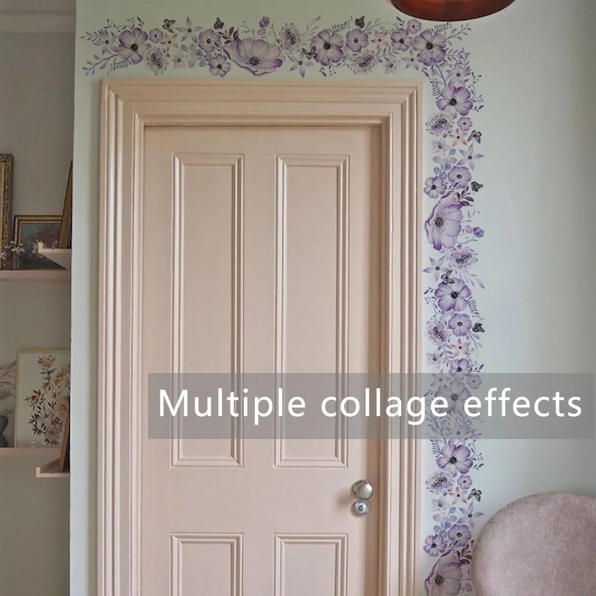 Наклейки на стену Фиолетовые цветы и бабочки 2 шт Фиолетовый, фото №6