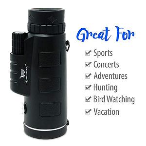 Монокуляр Full-Field Waterproof 40x60 Висока потужність BAK4 Призма Водонепроникний HD 40x Збільшення Зум об'єктив з адаптером для смартфона та штативом synthetic.ua - Фото 1