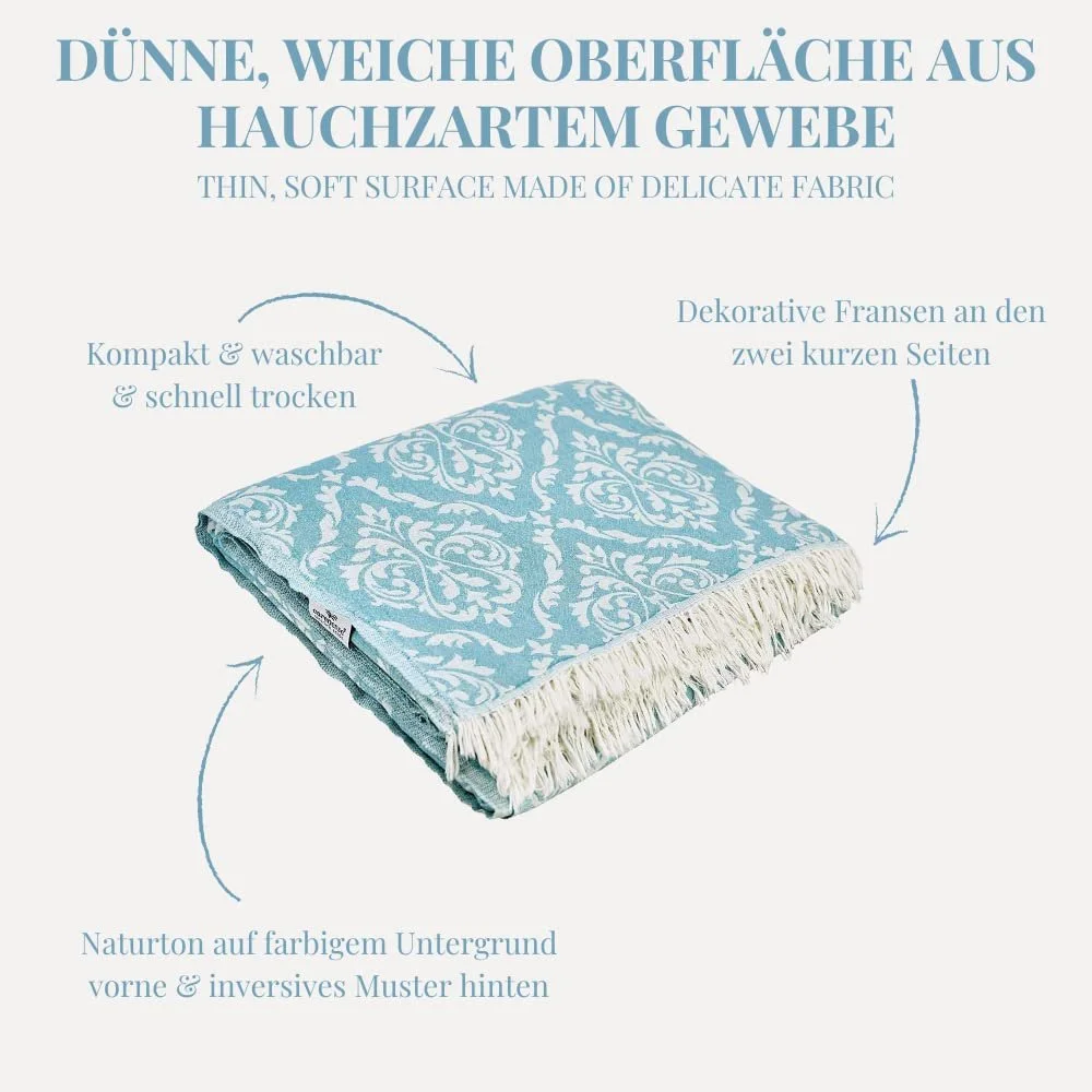 Покрывало Carenesse Односпальное Жаккардовое Baroque 150 x 200 см Petrol, фото №3