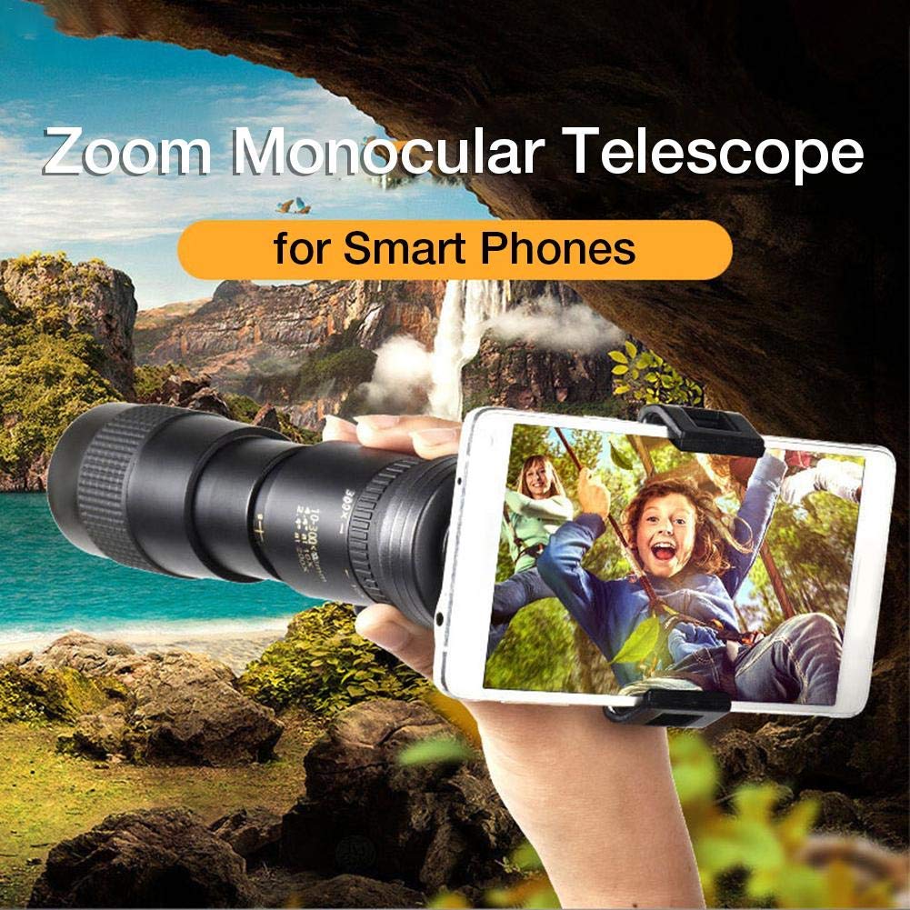 Монокуляр Телескоп 4K 10-300 x 40 мм Супер Теле Зум Водонепроницаемый для смартфонов для наблюдения за птицами / охота / кемпинг (B), фото №4