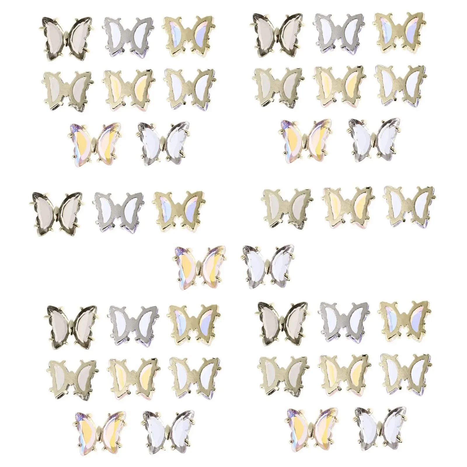 3D Шармы для ногтей Healeved Бабочка Кристалл Стразы для ногтей Безопасный материал 40 штук x 4, фото №1