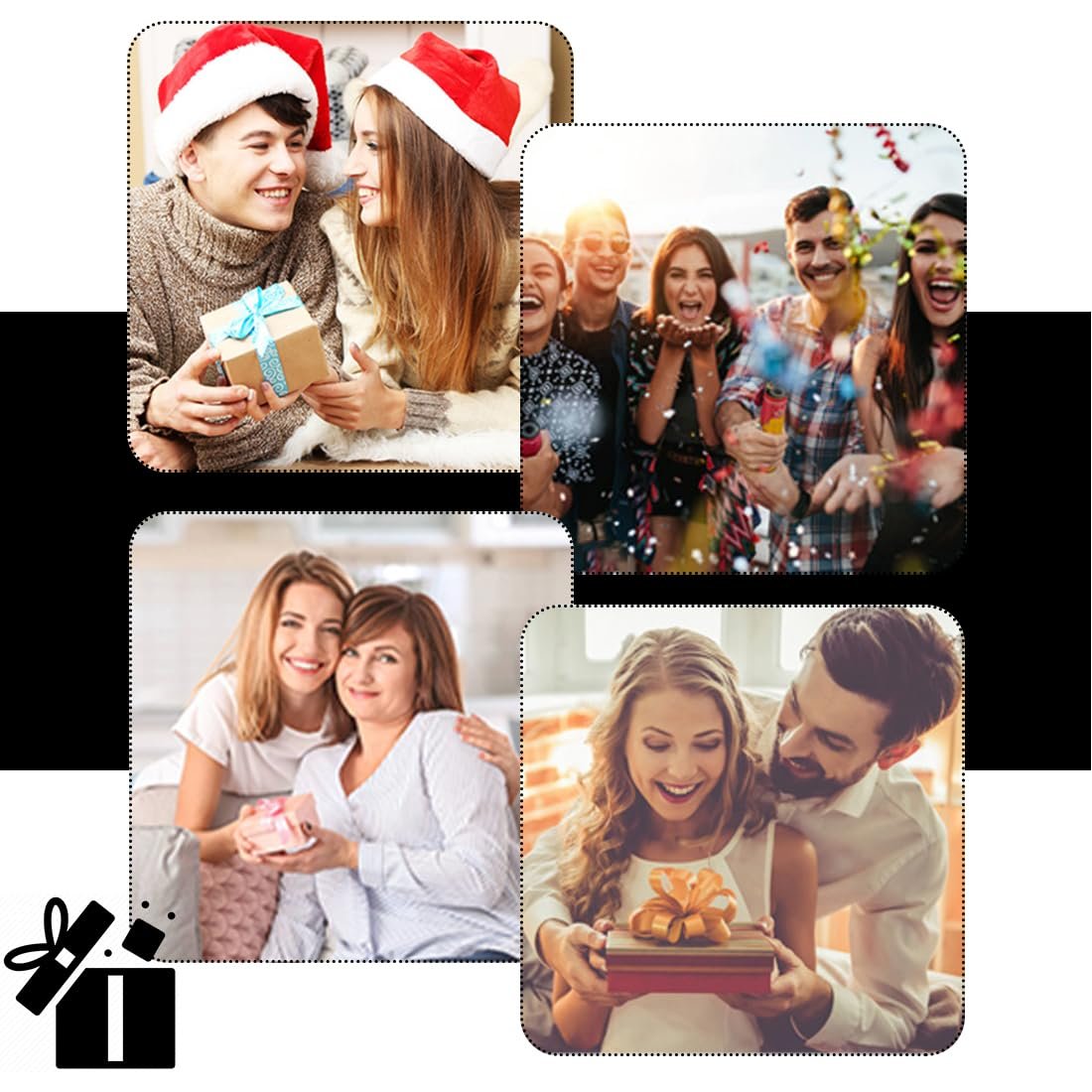 Солнцезащитные Очки Сердцевидные, 2 шт, Черная и Белая Оправа, Серые Линзы, фото №6 Солнцезащитные Очки Сердцевидные, 2 шт, Черная и Белая Оправа, Серые Линзы, фото №6