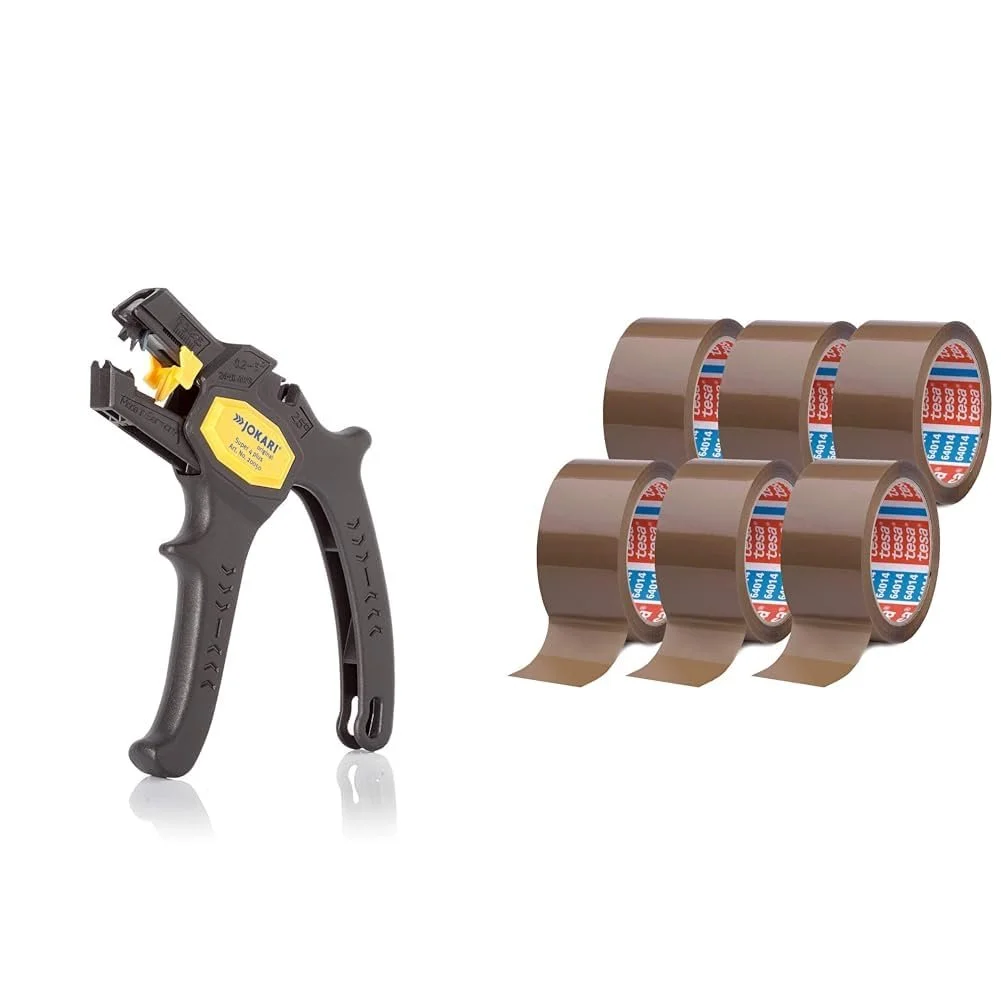 Стриппер JOKARI 20050 Super 4 Plus Черный + Упаковочная лента Tesa Pack 64014 Коричневая 6 рулонов по 66 м, фото №1