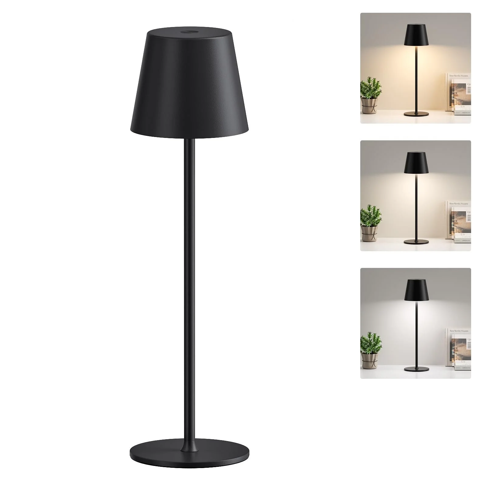 Настільна лампа PreeOtti LED Бездротова Акумуляторна USB-C Чорна, фото №9