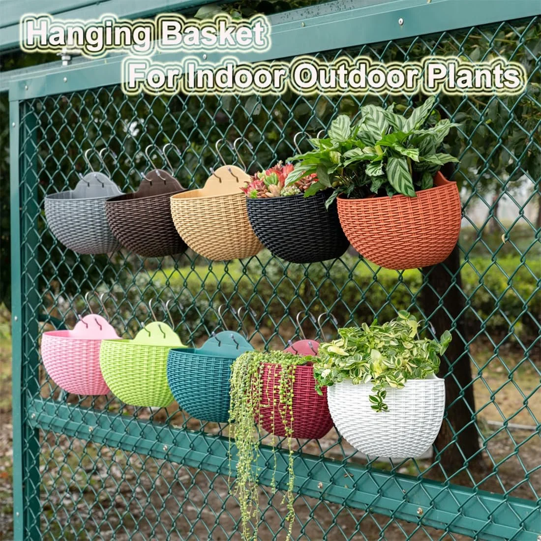 Настінне кашпо 2 шт. Пластик Напівкругле Білий, фото №7 Настінне кашпо 2 шт. Пластик Напівкругле Білий, фото №7