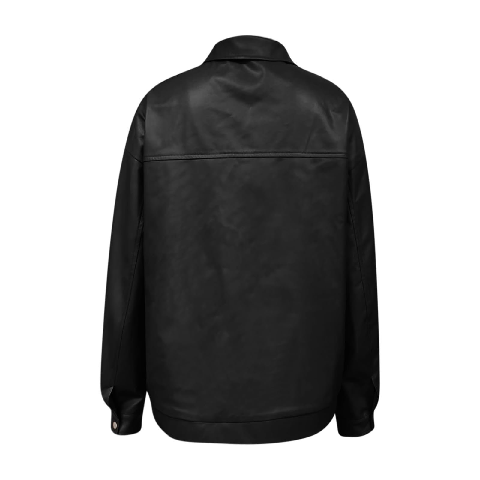 Куртка-бомбер Женская куртка-байкер Куртка из искусственной кожи Oversize Летная куртка Черная куртка пилота Куртка из искусственной кожи Куртка-blouson Бейсбольная куртка, фото №7