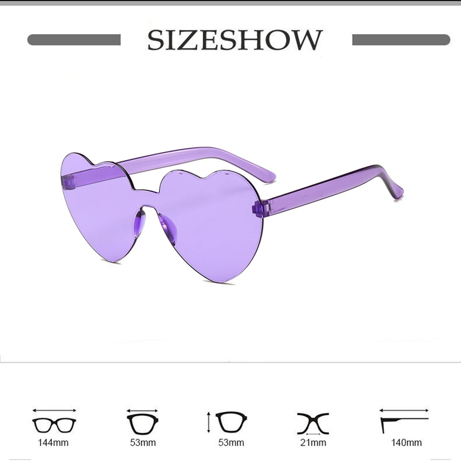 Сонцезахисні окуляри Серце YOJUED Без оправи, фото №4