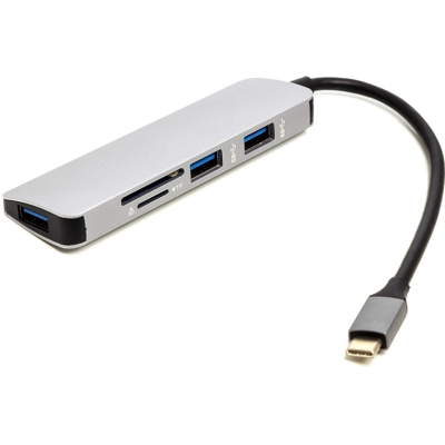 Концентратор USB Type-C to 3*USB 3.0 Ports TF/SD Card Reader PowerPlant CA912100, фото №1 Концентратор USB Type-C to 3*USB 3.0 Ports TF/SD Card Reader PowerPlant CA912100, фото №1