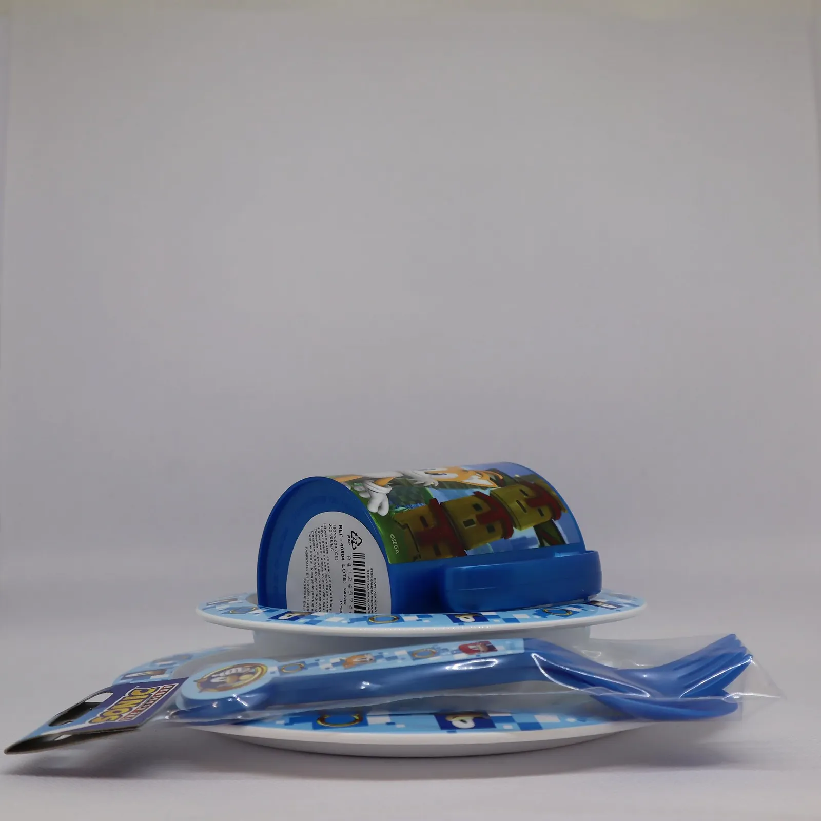 Набор детской посуды Sorrisini Sonic: тарелка, миска для каши, чашка 350 мл, детские столовые приборы, фото №3 Набор детской посуды Sorrisini Sonic: тарелка, миска для каши, чашка 350 мл, детские столовые приборы, фото №3