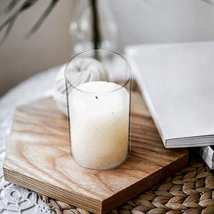 Подсвечник IMIKEYA Hurricane Candle Holder Sleeve из прозрачного стекла цилиндрический 6 x 10 см synthetic.ua - Фото 1