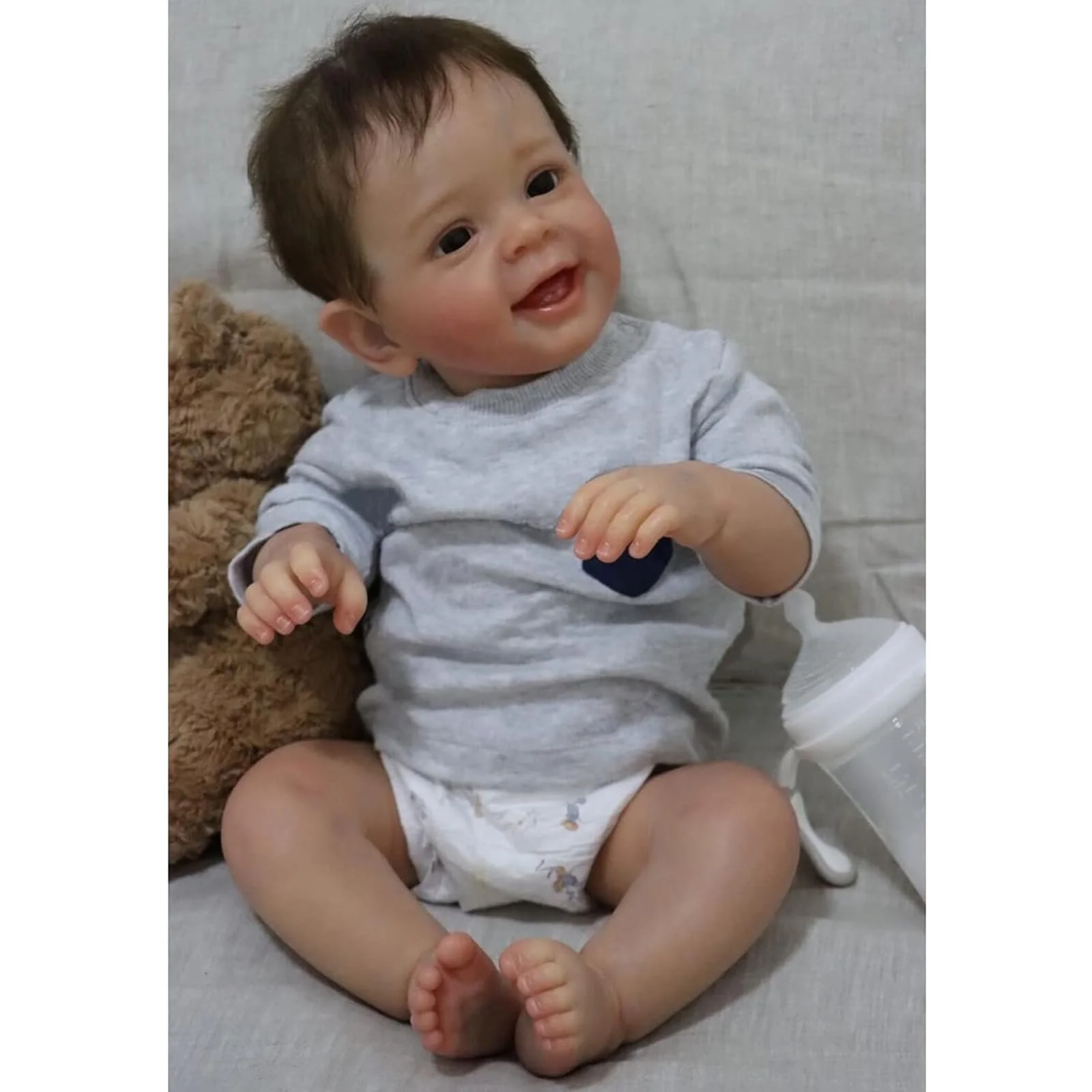 Кукла ZIYIUI Reborn Baby 22 дюйма, силиконовая девочка с мягким телом, реалистичная новорожденная кукла, малыш, фото №4 Кукла ZIYIUI Reborn Baby 22 дюйма, силиконовая девочка с мягким телом, реалистичная новорожденная кукла, малыш, фото №4