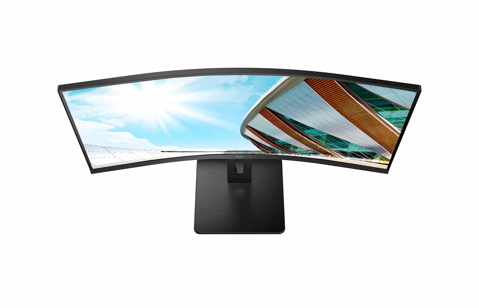 Монітор AOC CU34P2C 34 дюйми WQHD вигнутий (3440 x 1440, 100 Гц, HDMI, DisplayPort, USB-C, USB Hub) чорний, фото №3