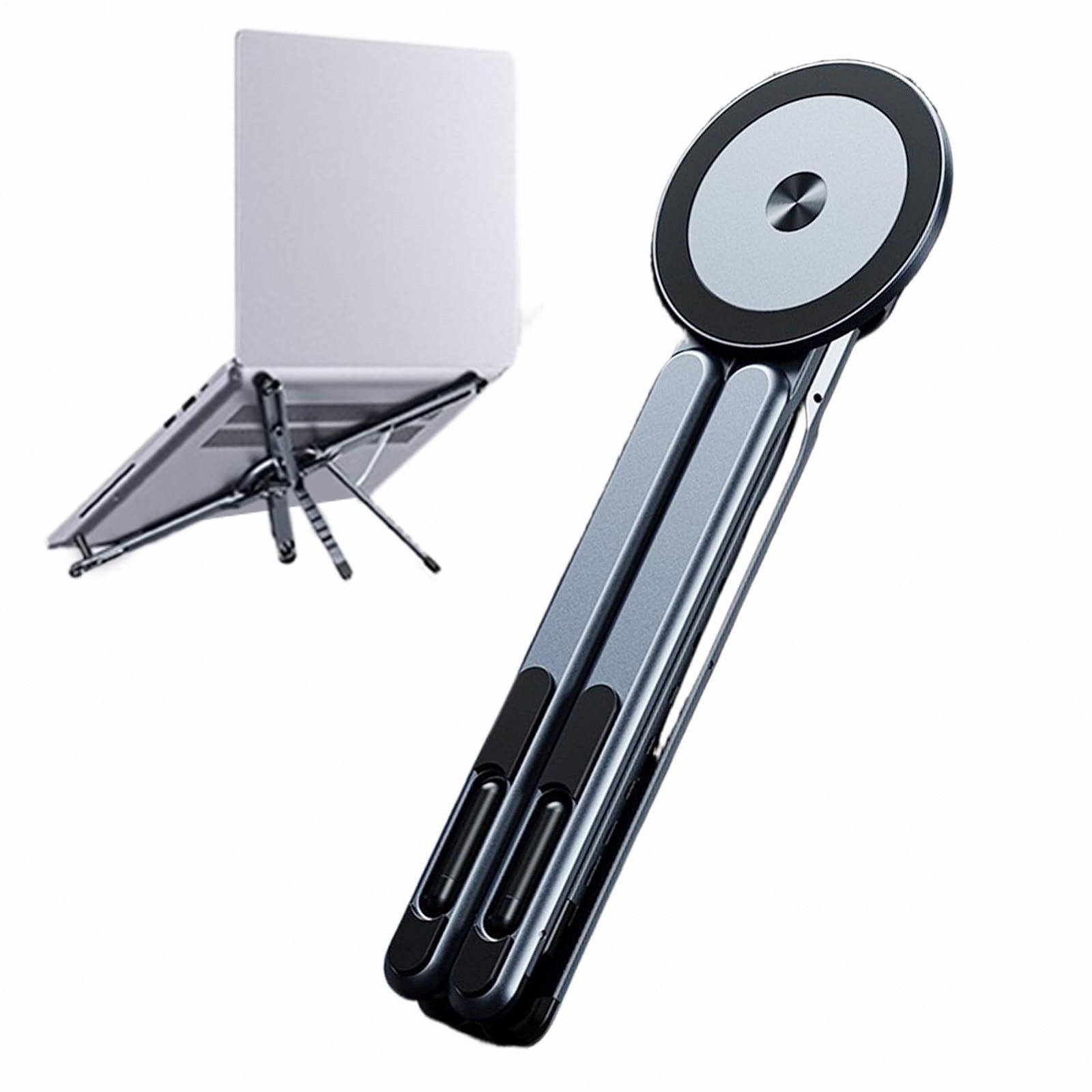 Подставка для ноутбука Магнитный держатель из сплава алюминия для ноутбука и планшета, Держатель для смартфона с треногой, для путешествий, офиса, улицы, стола, дома и рабочего стола, фото №9