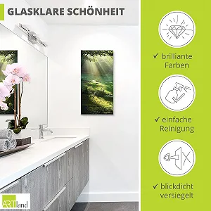 Скляна картина ARTland T5XX Природа Пейзаж Ліс Сонце Літня лука Листя Дерево 50 x 100 см synthetic.ua - Фото 1