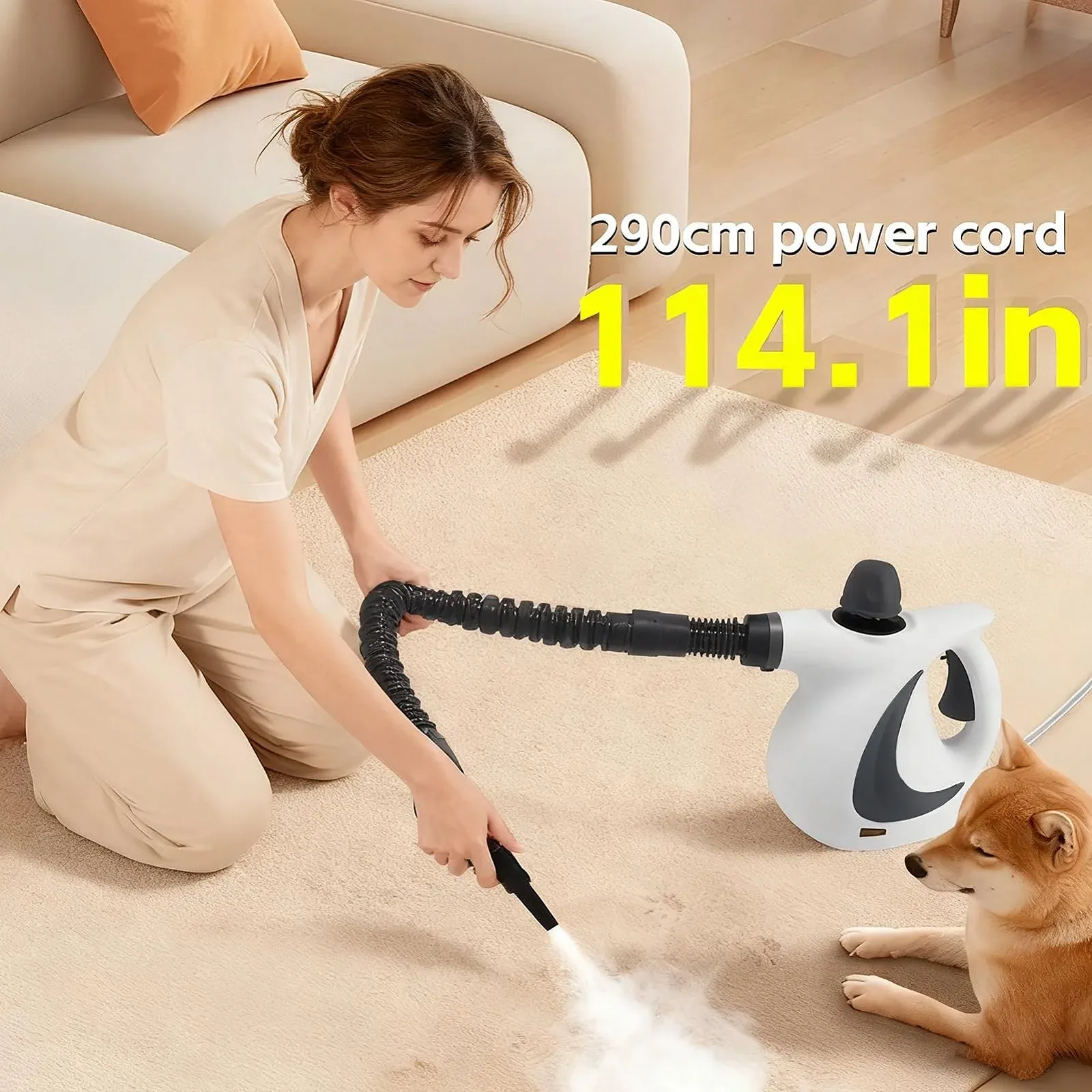 Парова швабра 12 аксесуарів 3.2 bar Електрична Універсальна, фото №2 Парова швабра 12 аксесуарів 3.2 bar Електрична Універсальна, фото №2