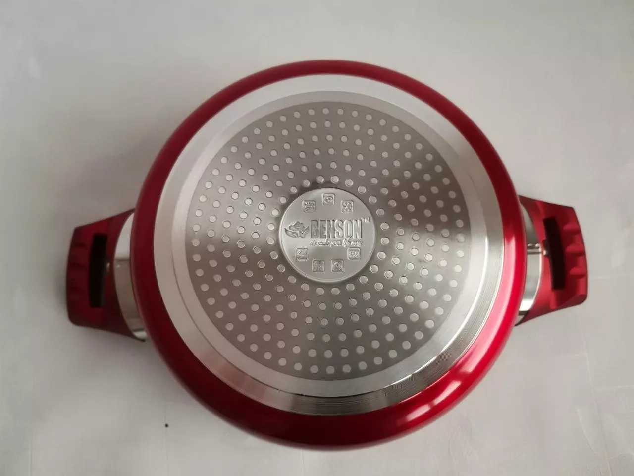 Набор посуды с мраморным покрытием Benson BN-335 10 предметов Красный par_BN 335, фото №6 Набор посуды с мраморным покрытием Benson BN-335 10 предметов Красный par_BN 335, фото №6