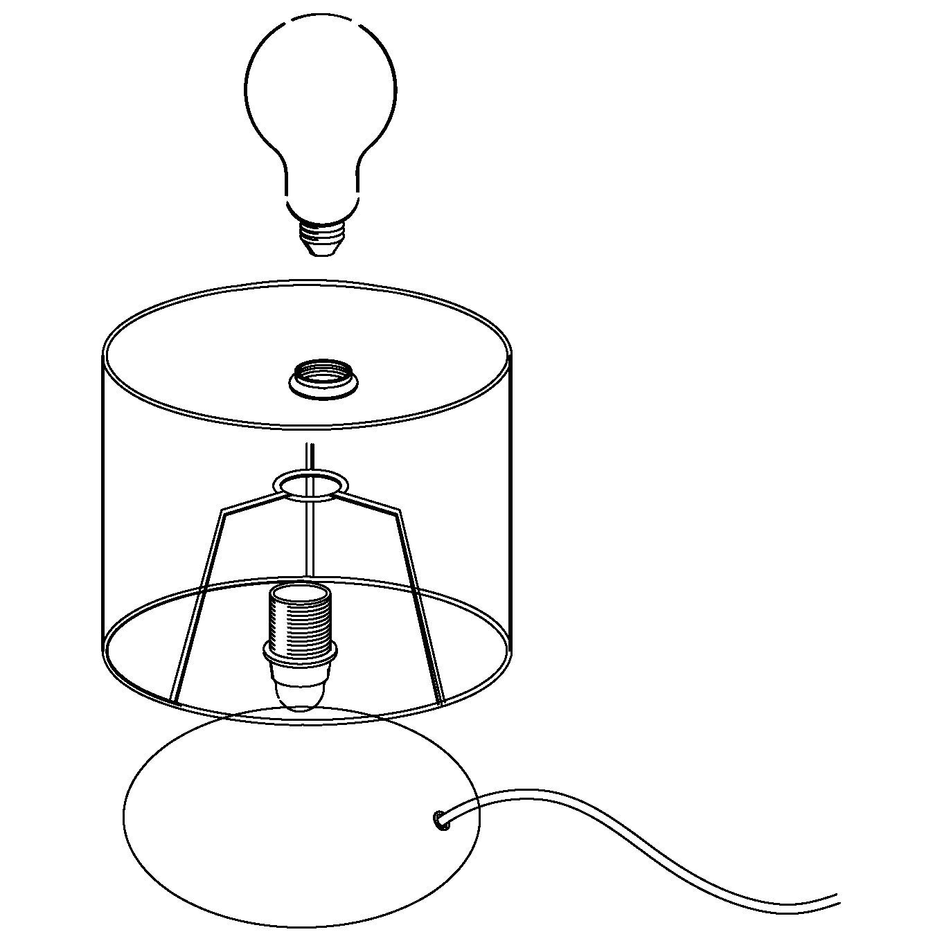 Настільна лампа EGLO Кераміка 40 Вт Біла, фото №7