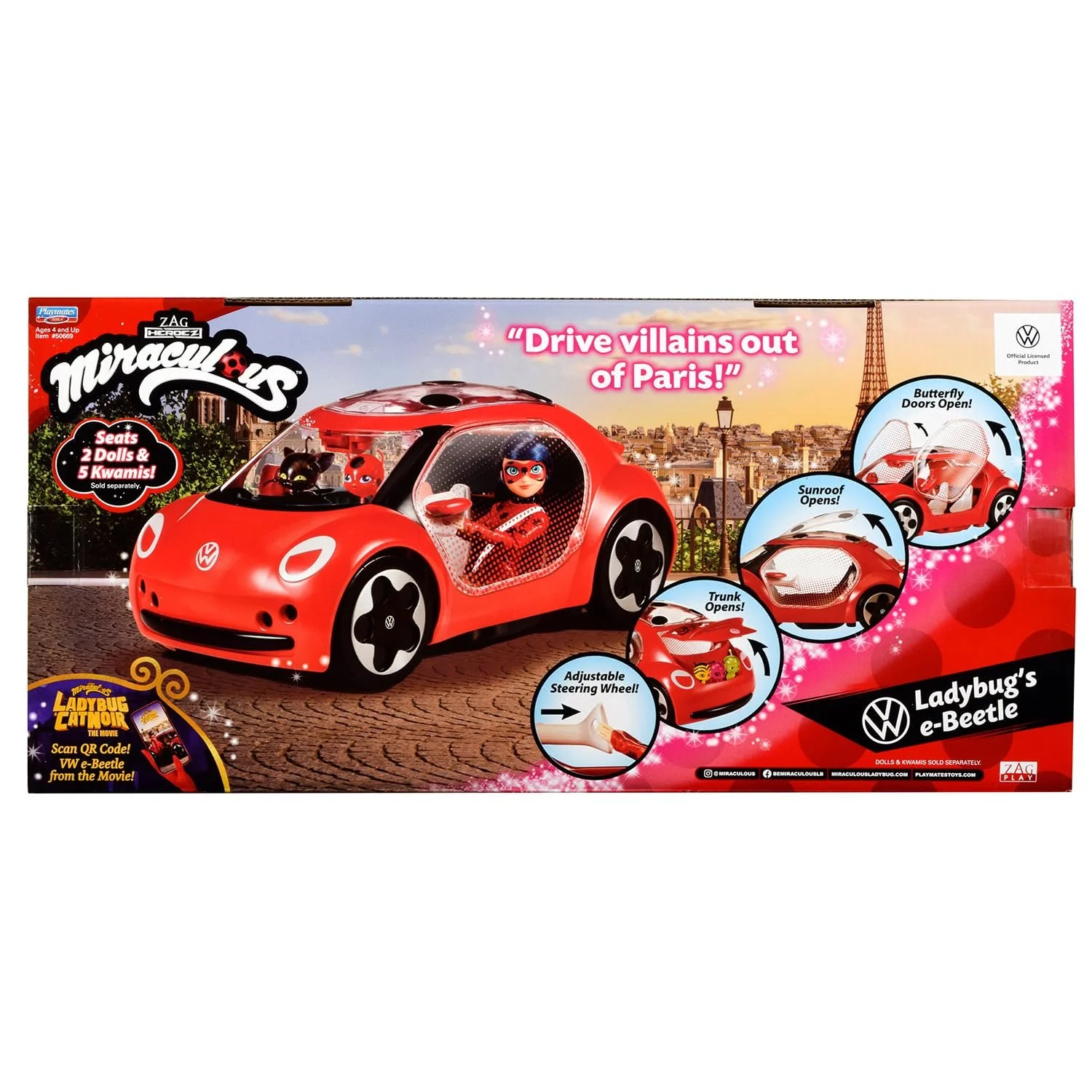 Автомобіль BANDAI Miraculous Ladybug - Volkswagen e-Beetle з фільму Ladybug of the Miraculous P50669, фото №2 Автомобіль BANDAI Miraculous Ladybug - Volkswagen e-Beetle з фільму Ladybug of the Miraculous P50669, фото №2