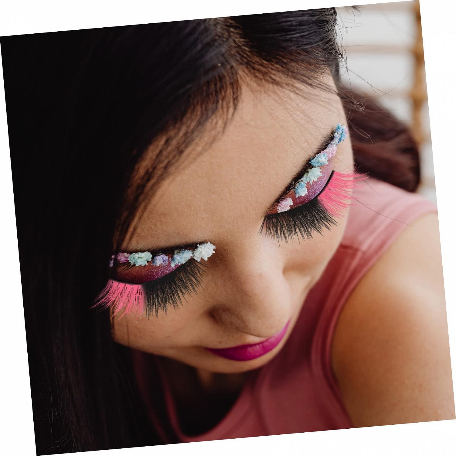 Накладні вії Angoily 20 Парів Рожеві Кольорові Регульовані Imitation, фото №3