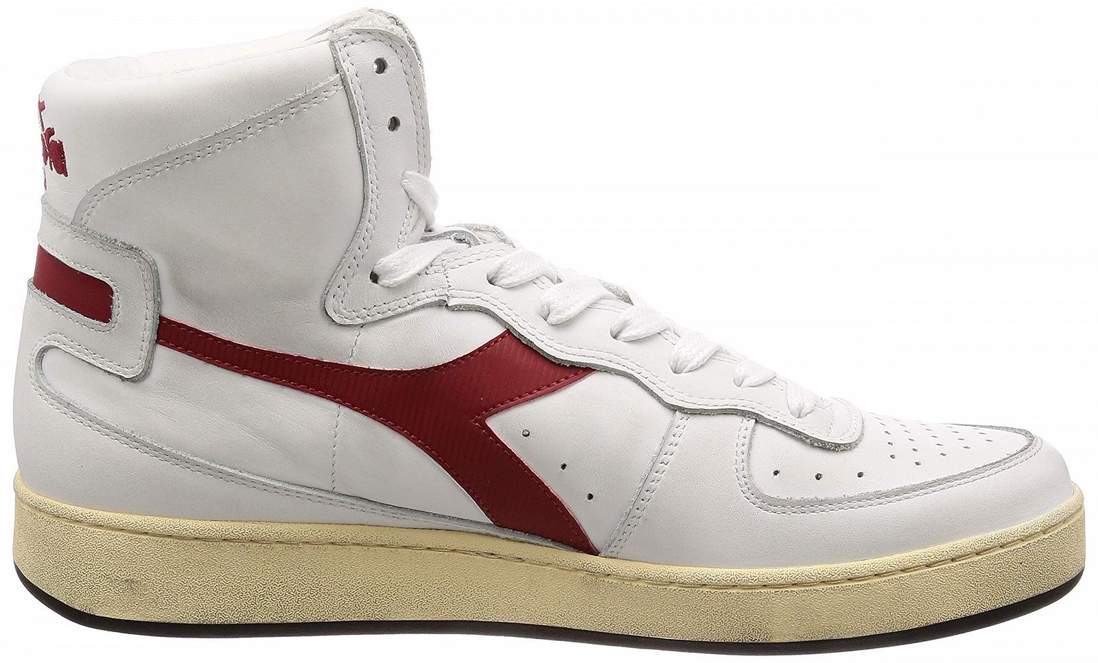 Кроссовки Diadora Heritage MI Basket Used из натуральной кожи мужские высокие Бело-серый, фото №6
