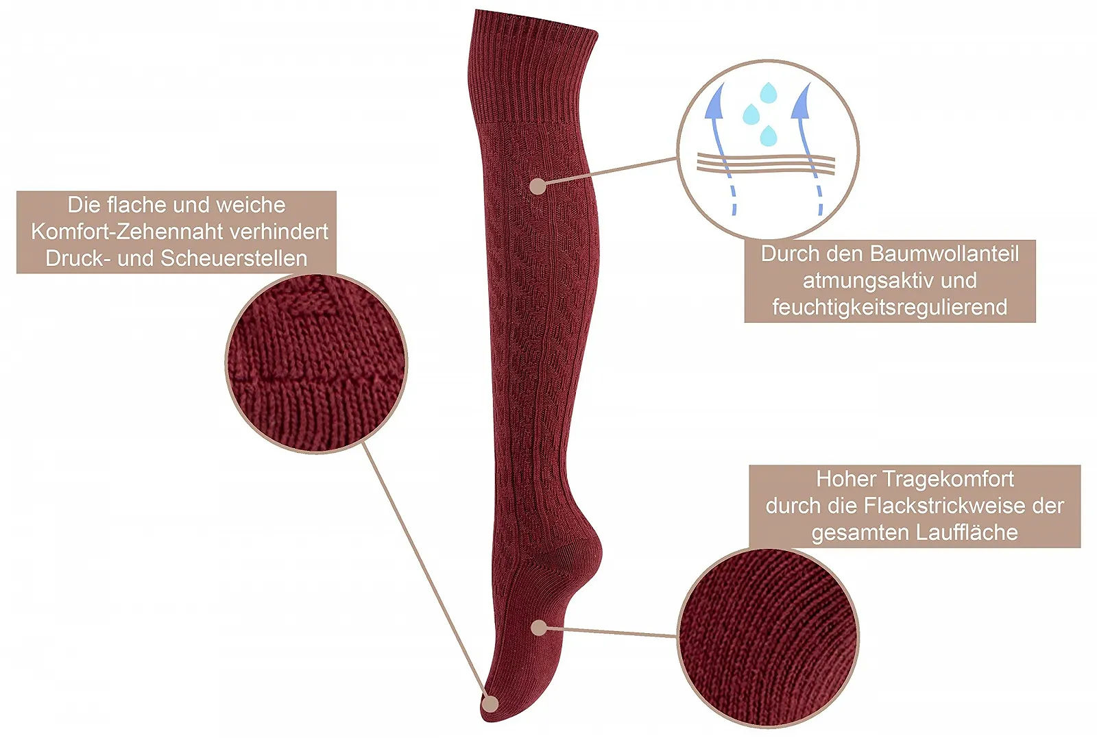 Жіночі гольфи з кабельною в'язкою та нековзним поясом, фото №4 Жіночі гольфи з кабельною в'язкою та нековзним поясом, фото №4