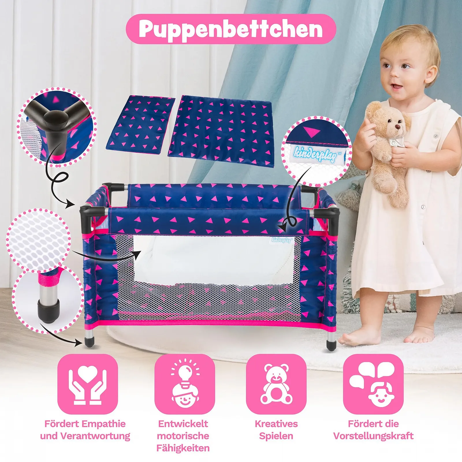 Ліжко для ляльки Kinderplay Модель KP0400T 43 см, фото №4