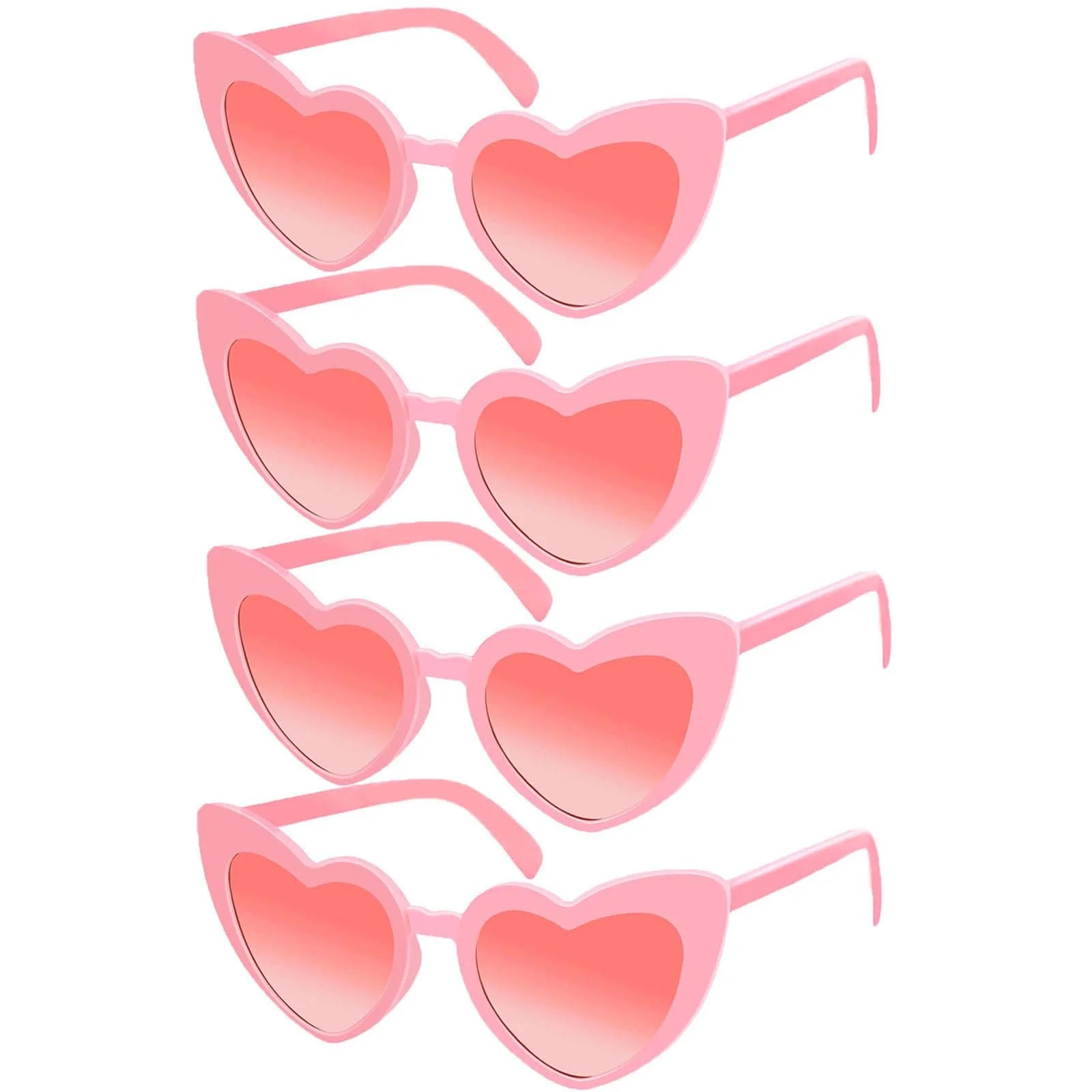 Сонцезахисні окуляри Серце Вінтажний стиль Рожевий, 4 шт, фото №1