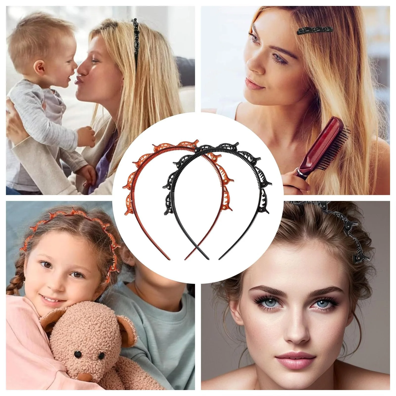 Набір з 2 обручів на голову з затискачами, фото №7 Набір з 2 обручів на голову з затискачами, фото №7