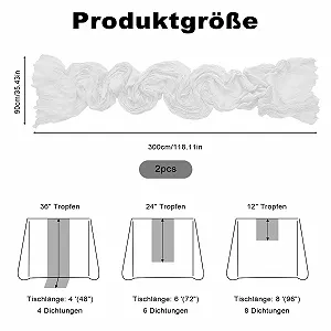 Ранер для столу Cheesecloth Набір 2 шт. 90 x 300 см Білий ціна на synthetic.ua - Фото 1 Ранер для столу Cheesecloth Набір 2 шт. 90 x 300 см Білий synthetic.ua - Фото 1