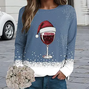 Різдвяний светр PMUAFG Жіночий світшот з довгими рукавами synthetic.ua - Фото 1