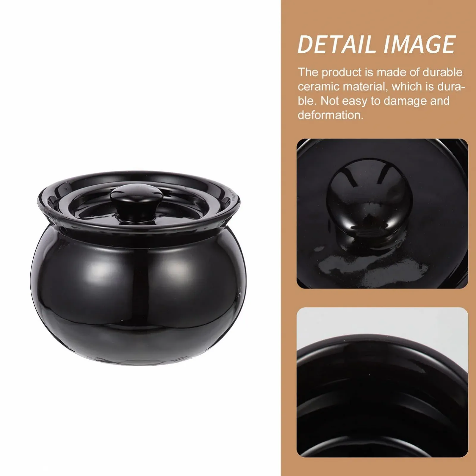 Каструля-кокотниця OUNONA Глиняна керамічна 500 мл з кришкою Індукційна, фото №4 Каструля-кокотниця OUNONA Глиняна керамічна 500 мл з кришкою Індукційна, фото №4