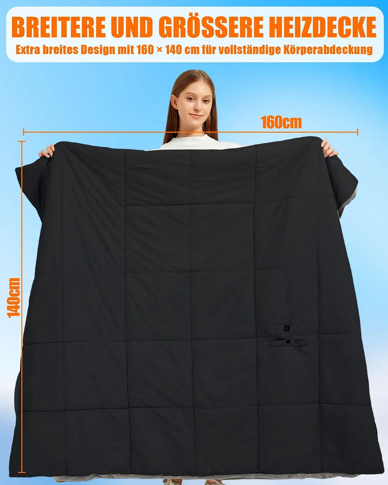 Электрическое одеяло CYCYHEAT с аккумулятором 20000 mAh, беспроводное, фото №3