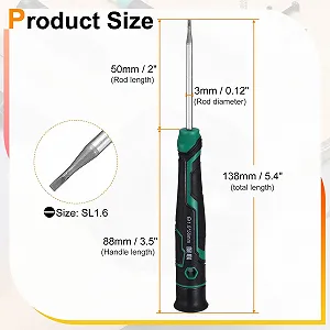 Прецизійна шліцьова викрутка sourcing map SL1.6 13,7 см S2 сталь магнітна synthetic.ua - Фото 1