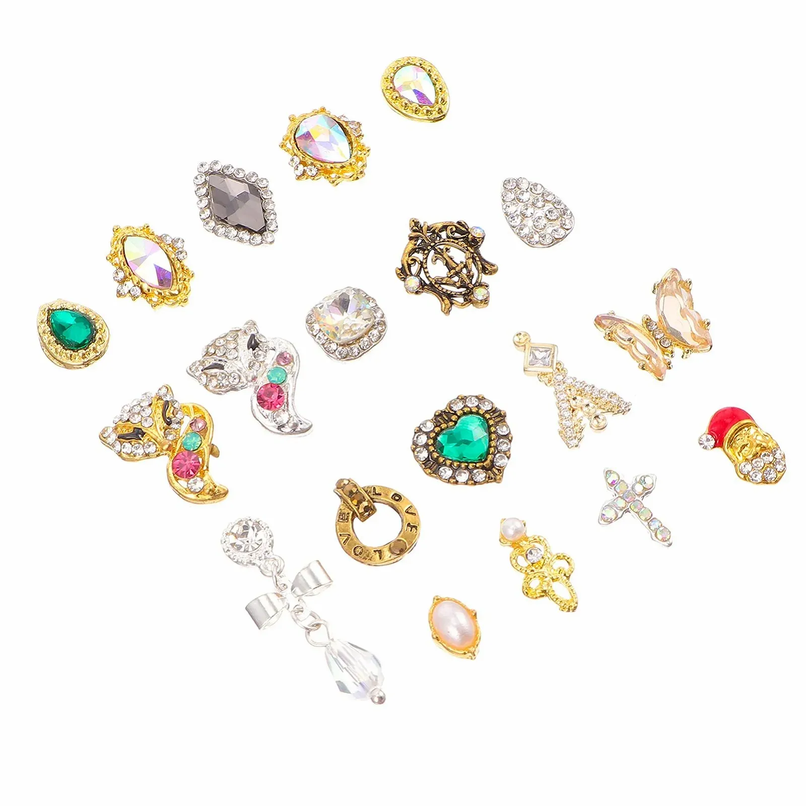 Стразы для ногтей FRCOLOR 50 шт., украшения разных форм, набор блестящих шармов, фото №1