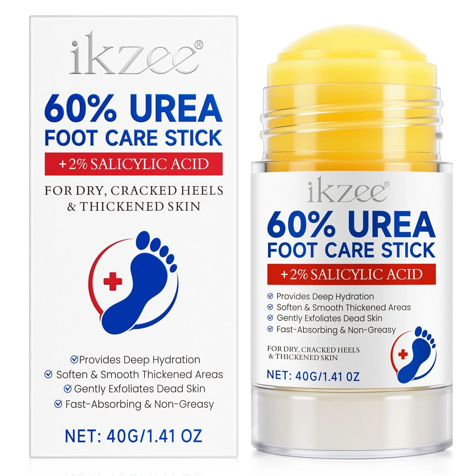 Крем с мочевиной 60% для сухих стоп с 2% салициловой кислотой от мозолей 40 г / 1.41 унции, фото №1