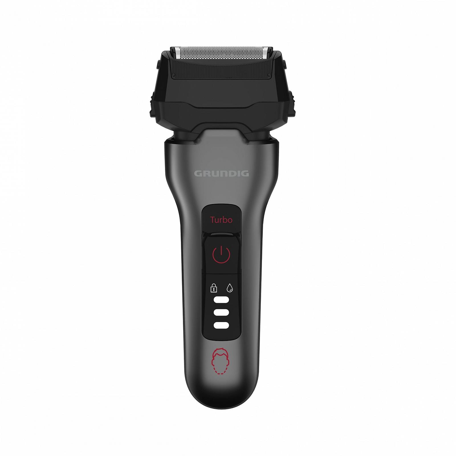 Чоловіча бритва GRUNDIG MS 8330 Triple Cutting System 60 хвилин Dark Matte Chrome/Red, фото №2