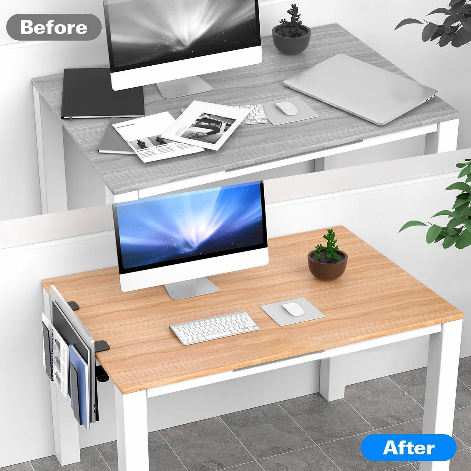 Регулируемый настольный боковой держатель для ноутбука, Вертикальная подставка для ноутбука, Металлический подвесной настольный держатель для ноутбука для Pro, Документов, фото №8