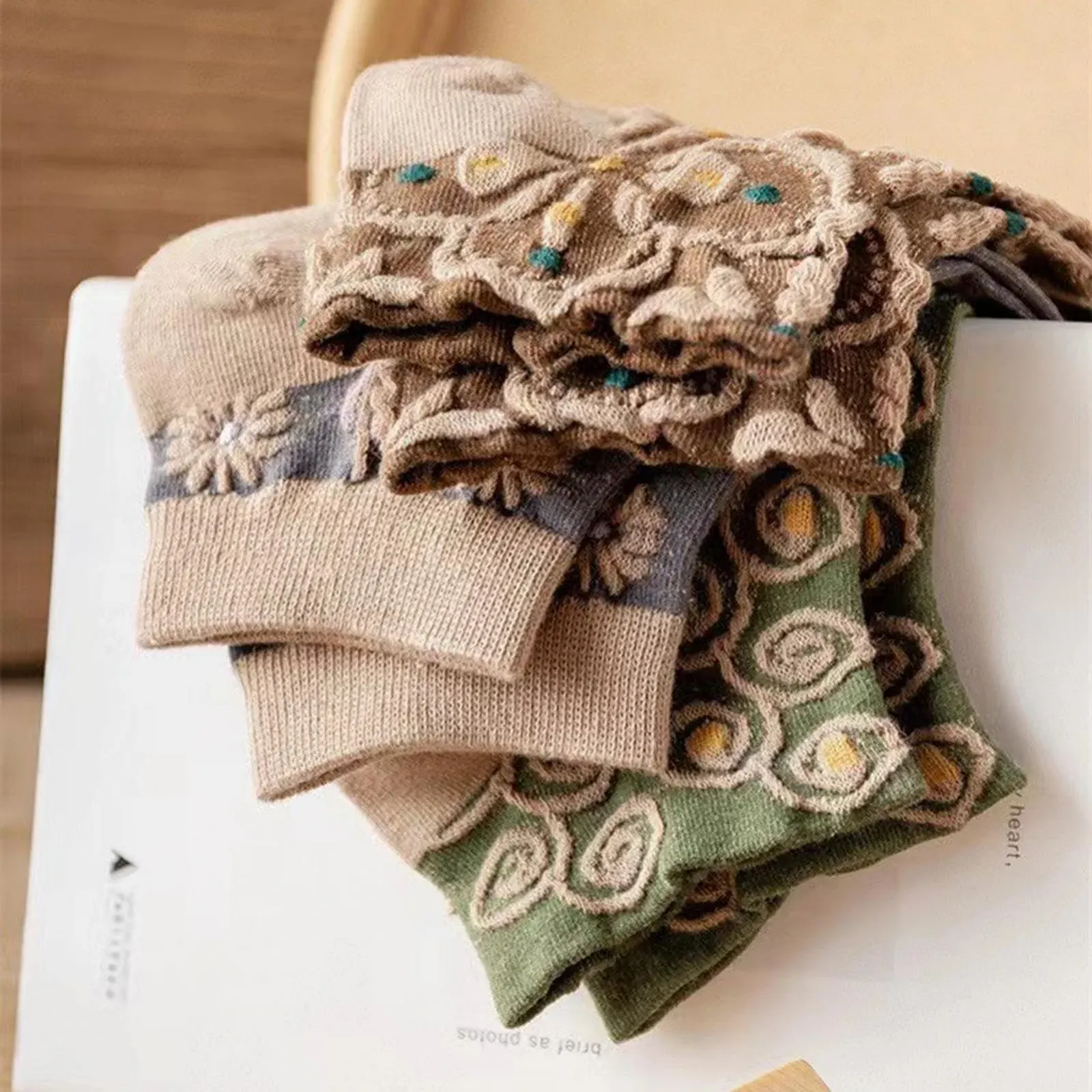 Вишиті шкарпетки Жіночі, Вишиті квіткові вінтажні шкарпетки, фото №6