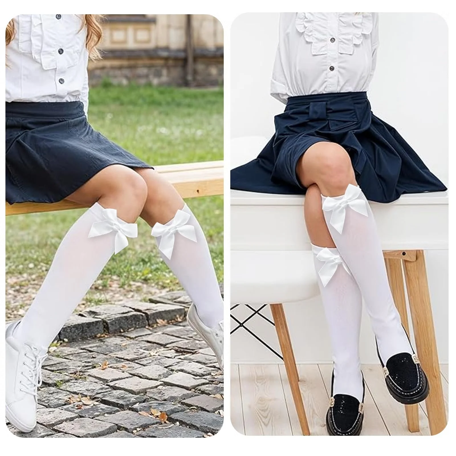 Комплект з 2 жіночих гольфів, Білий, фото №5