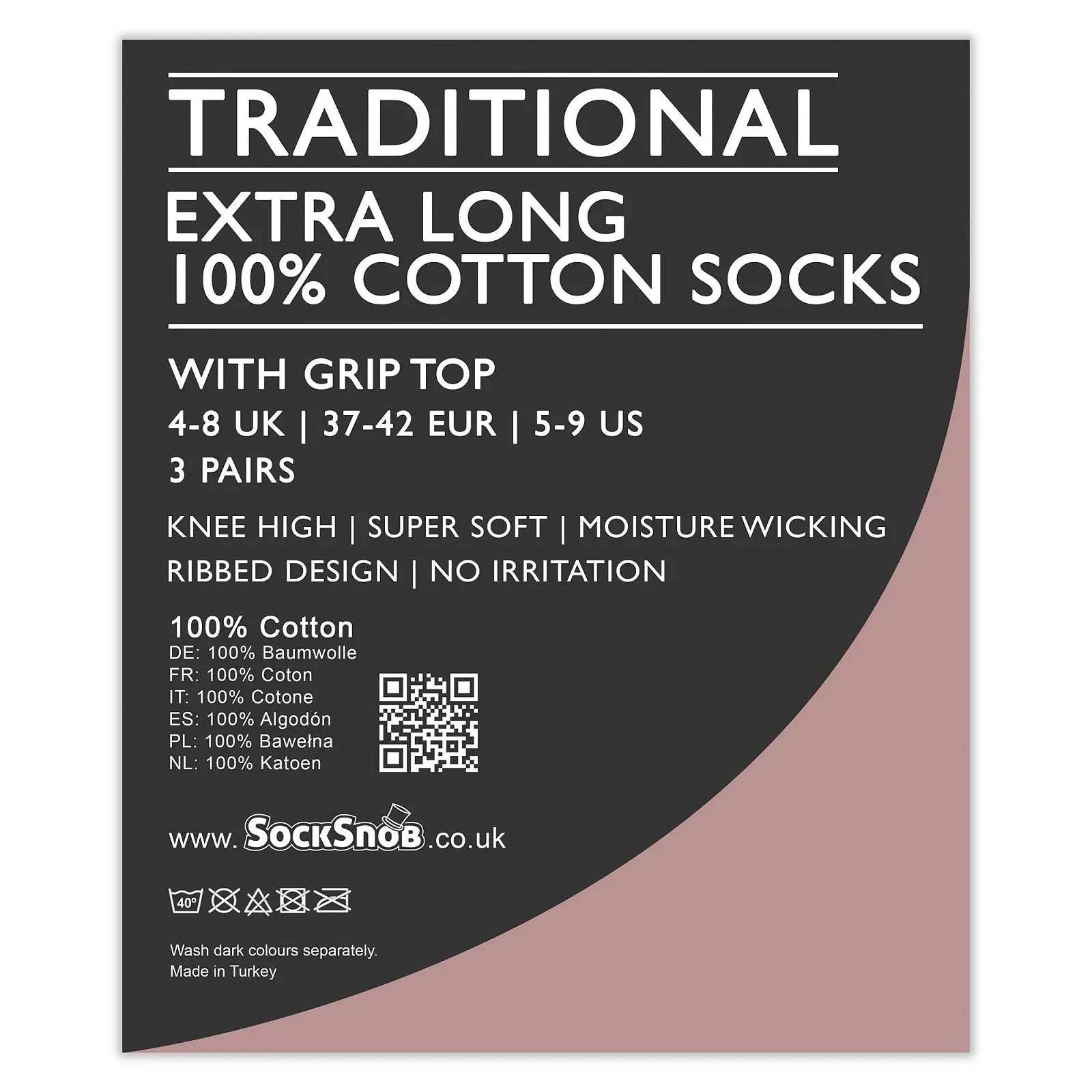 Шкарпетки до коліна Sock Snob 100% бавовна, 3 пари, фото №2