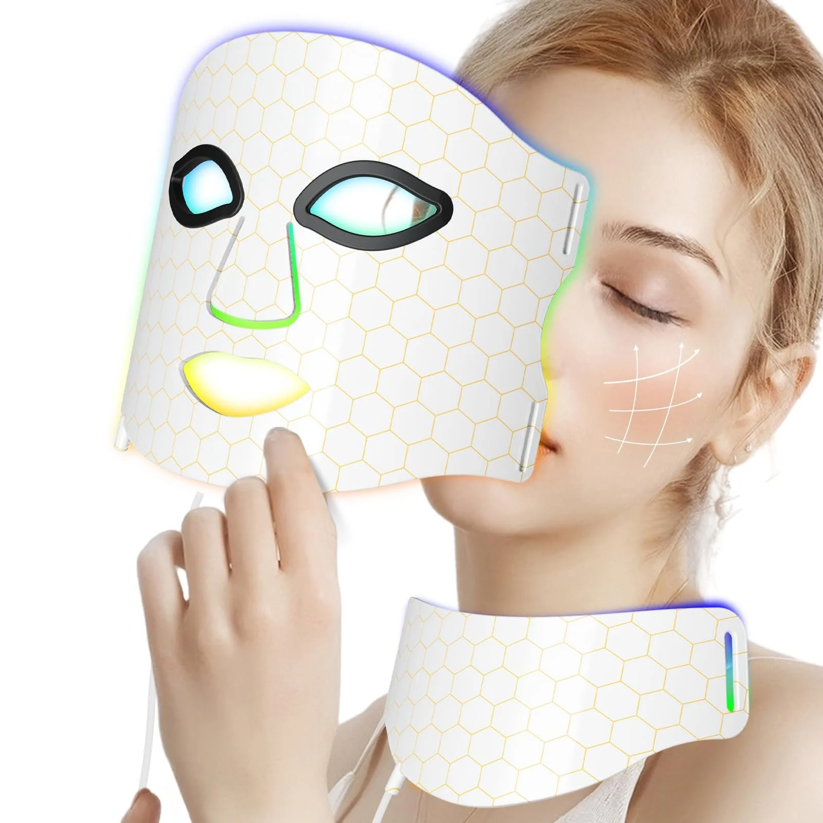 Світлодіодна маска для обличчя та шиї з 7 кольорами, фото №1