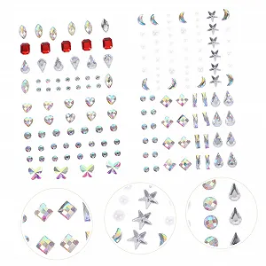 Стразы FRCOLOR самоклеящиеся 30 листов для макияжа, украшения тела для вечеринок, фестивалей и особых случаев synthetic.ua - Фото 1