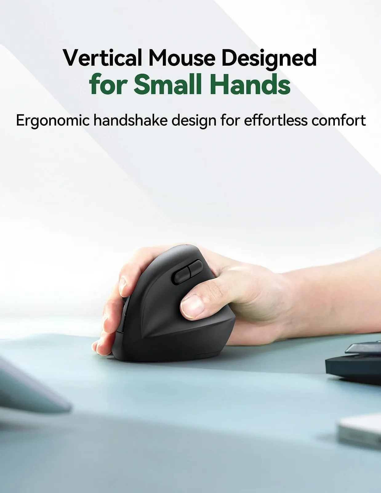 Миша TECKNET Mini, 2.4G Бездротова Вертикальна Ергономічна для Маленьких Рук, 4800 DPI, 5 рівнів DPI, 6 кнопок, Оптична, фото №3