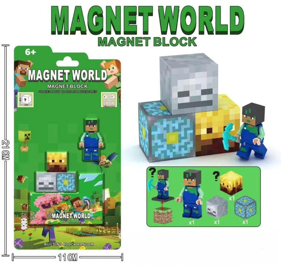 Конструктор магнітний Minecraft, будівельні блоки S001-7, фото №2