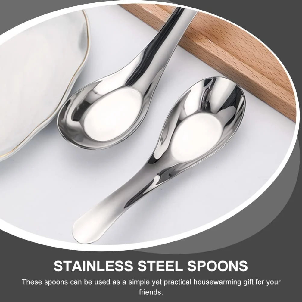 Ложка для азіатського супу Набір з 2 шт., 14 см, з нержавіючої сталі, фото №7 Ложка для азіатського супу Набір з 2 шт., 14 см, з нержавіючої сталі, фото №7