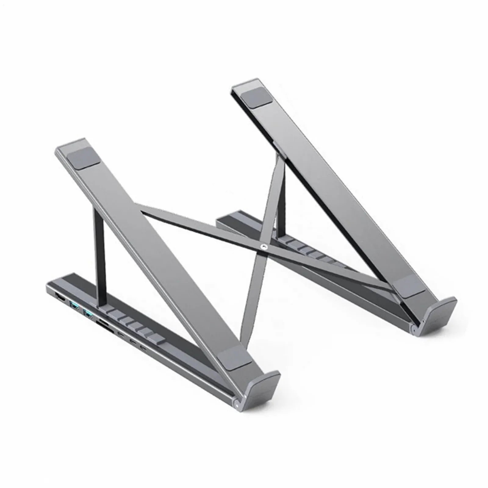Подставка для ноутбука с портами USB, регулируемая по высоте подставка для планшета, рабочая станция, эргономичная охлаждающая подставка с многопортовым адаптером для дома и работы, фото №1